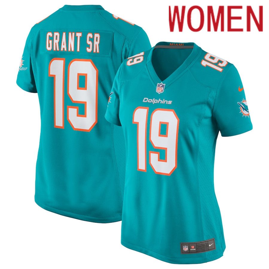 Women Miami Dolphins #19 Jakeem Grant Sr. Nike Green Team Game NFL Jersey->women nfl jersey->Women Jersey